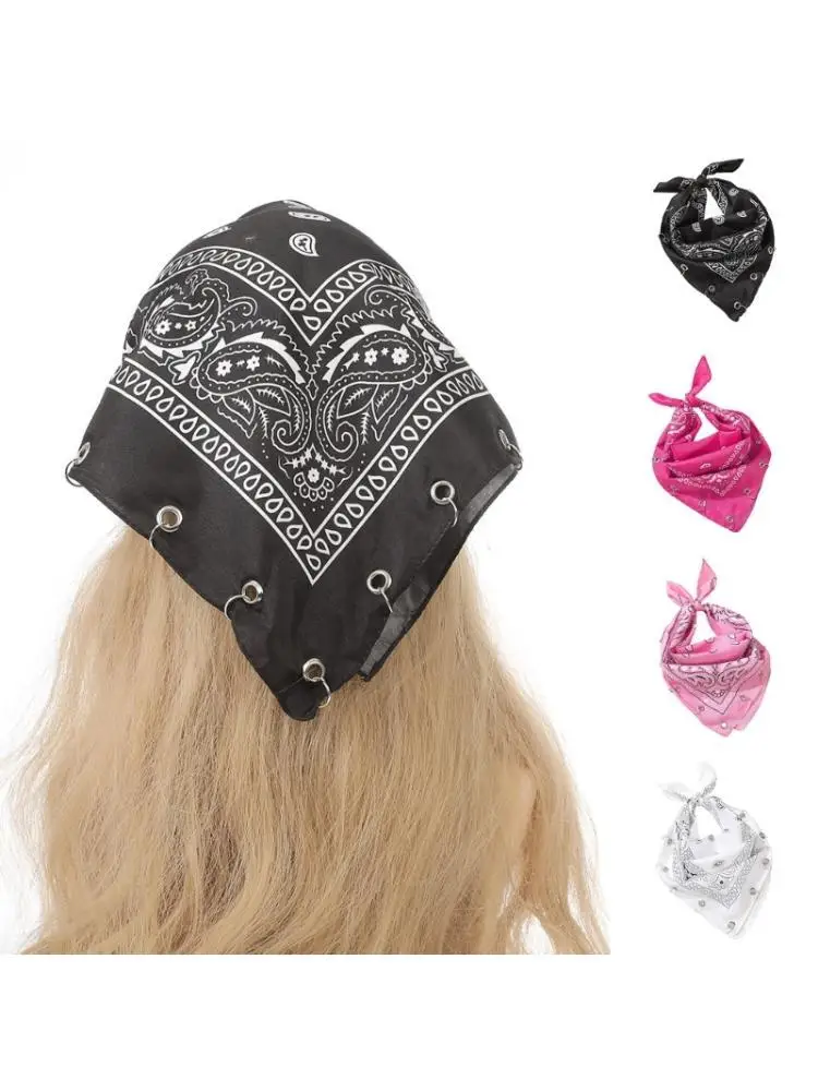 31BB Bandana Bandana Scarf Kerchief With Grommet Eyelet For Handbag Belt Strap Accessory
