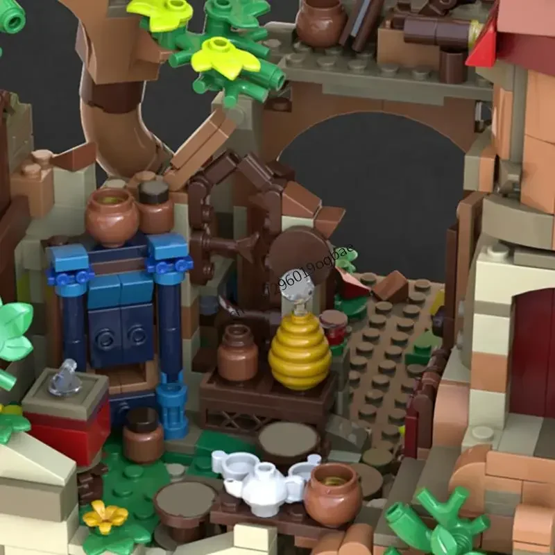 New 1114Pcs Moc Famous Cartoon Series Street View Ruins Enchanted Forest Custom Puzzle Model Diy Creative Idea Toy Birthday Gift