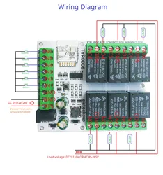 6 DI-DO Smart Wifi Relay 2.4G RF Remote Control IOT Switch NPN IN Dry Contact Out Tuya Smart Life APP DC 5V/12V/24V IOS Android