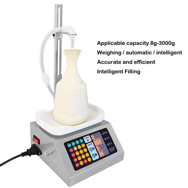 Diaphragm Pump Liquid Weighing Filling Machine Commercial Water Drink Perfume Juice Milk Small Bottle Jar Filler Packing