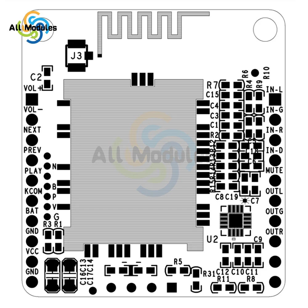 QCC3031 APP Name Change Password EQ Bluetooth 5.1 Receiver Module APTXHD with AUX No DC Lithium Battery Power Supply