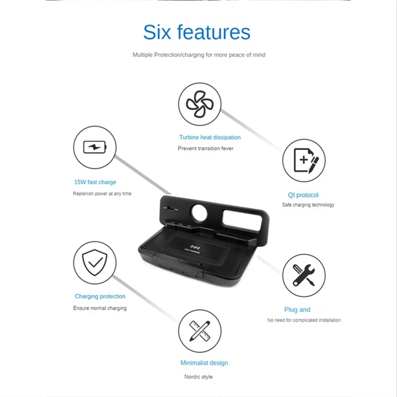 15W Car QI Wireless Charger Cigarette Lighter Installation Modification Replacement Parts For WEY Tank 300