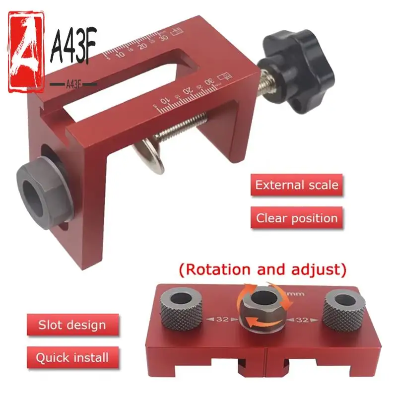 

A43F-Universal 3 In 1 Woodworking Doweling Jig Kit Pocket Hole Jig Locator Drill Guide For Cabinet Furniture Assembly