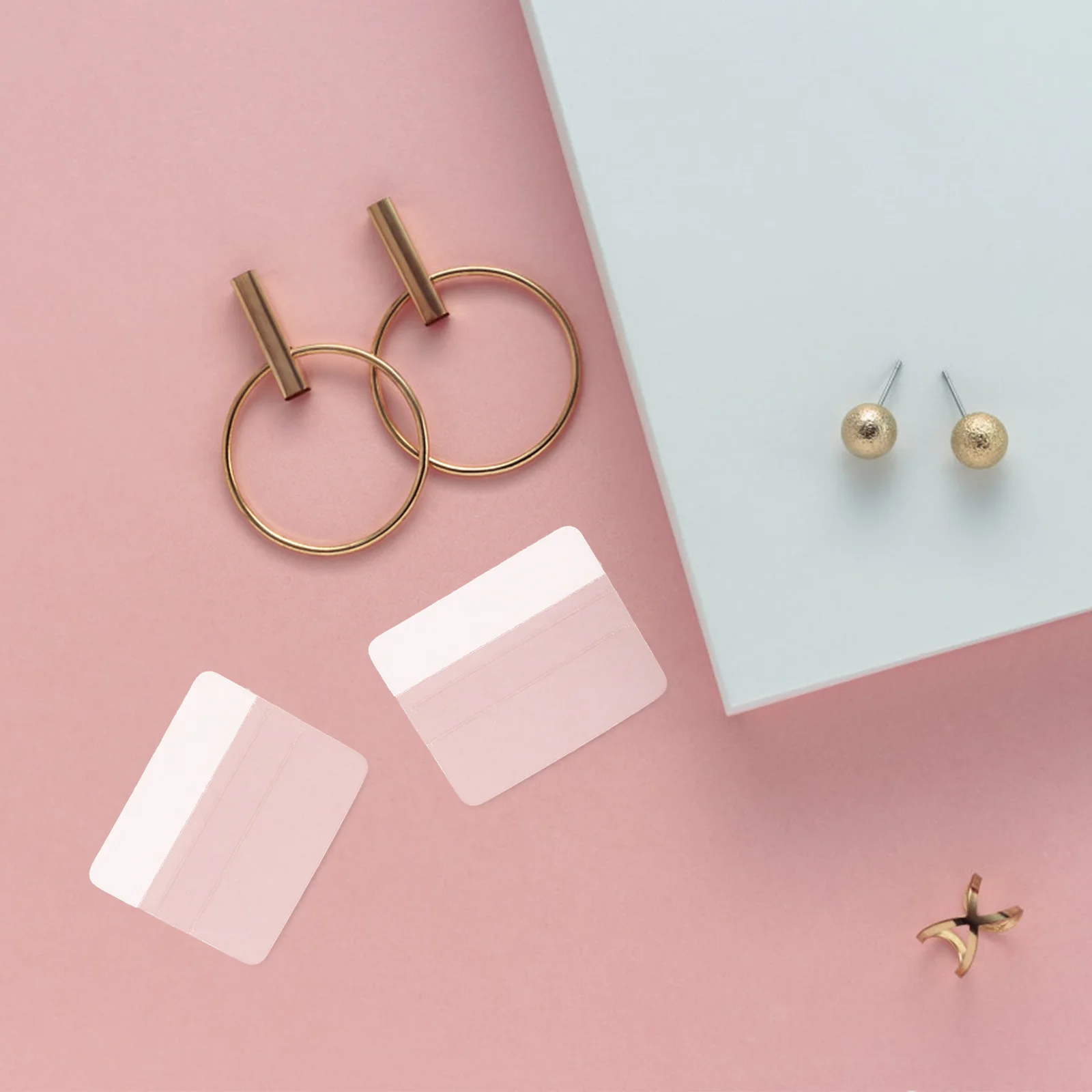 

100Pcs Jewelry Display Adapters Self-Adhesive Clear Earring Cards Plastic Multipurpose Necklace Bracelets Display Holders