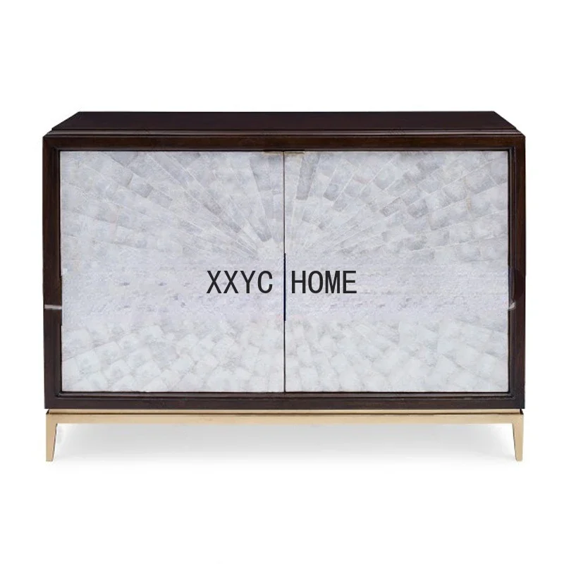 

Solid Wood Entrance Cabinet Living Room Simple Modern Double Door Locker Foyer Light Luxury Shell Curio Cabinet