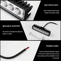 18w 6 LED Car Work Light High Bright Spotlight Universal Offroad Automobile Truck Driving Fog Headlights DRL Driving Lamp 12V 4