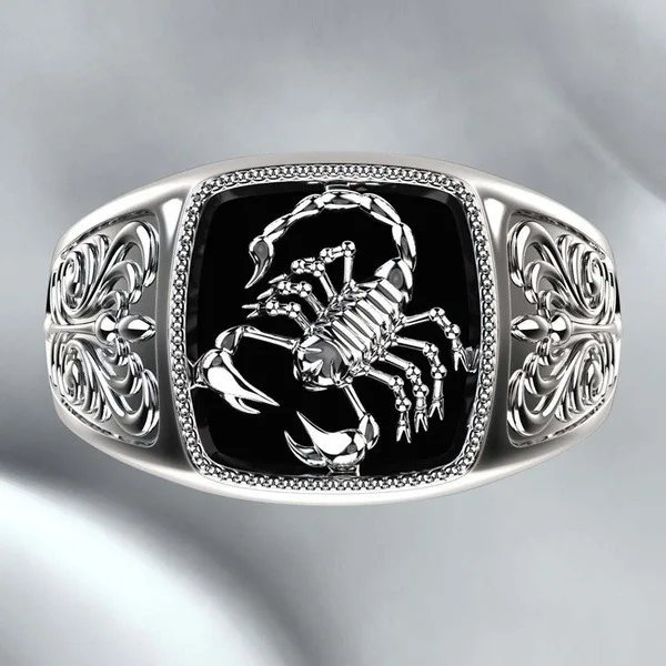 2024 Creative Embossed Ring for Men 925 Silver Scorpion for Men