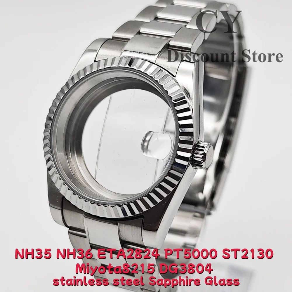 RICHUS 36mm 39mm Watch Case  Silver Stainless Steel Watch Case Fit NH35 NH36 ETA2824 ST2130 PT5000 Miyota8215 DG3804 Movement