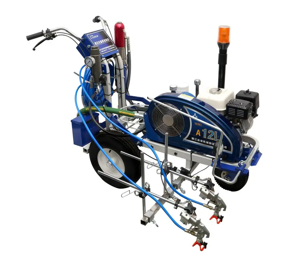 

Hydraulic Airless Road Marking Machine with Honda GX160 Engine, Cold Paint Line Striper Dual Gun Cold Spray Parking Lot Striper
