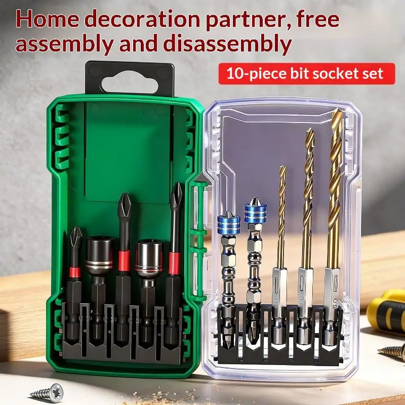 Screwdriver Bits Set 10Pcs Multifunctional Portable Storage Case for Gift DIY Enthusiasts Repair Use