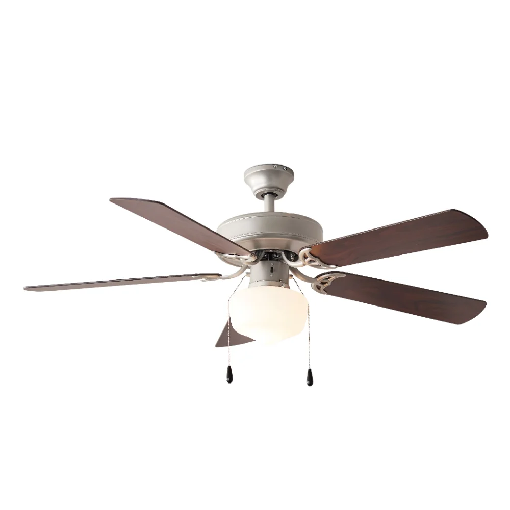 

Downrod Ceiling Fan with Light Kit, Satin Nickel, 5 Blades, Reverse Airflow