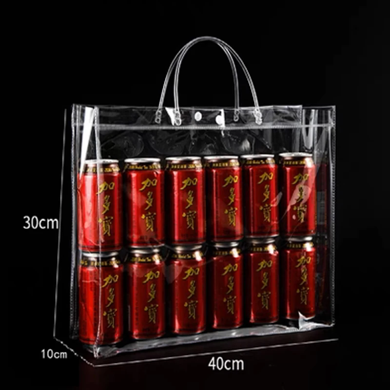 Multi-purpose Transparent handbag PVC spot hand-carried plastic waterproof net celebrity super large gift bag customized logo