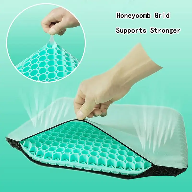 Gel Cooling Comfortable Cushion Double Faced Chair Cushion Honeycomb Design Comfortable Car Seat Pad For Home Office Chair