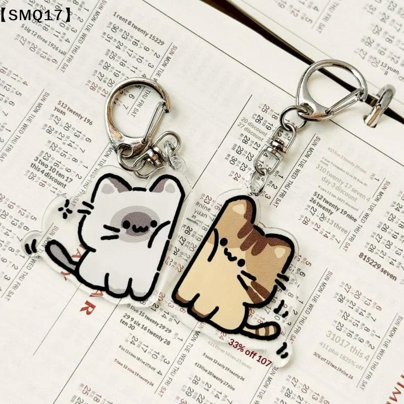 1pair Cute Cat Keychain Pendant, Matching Couple Backpack Keychain【SMQ】