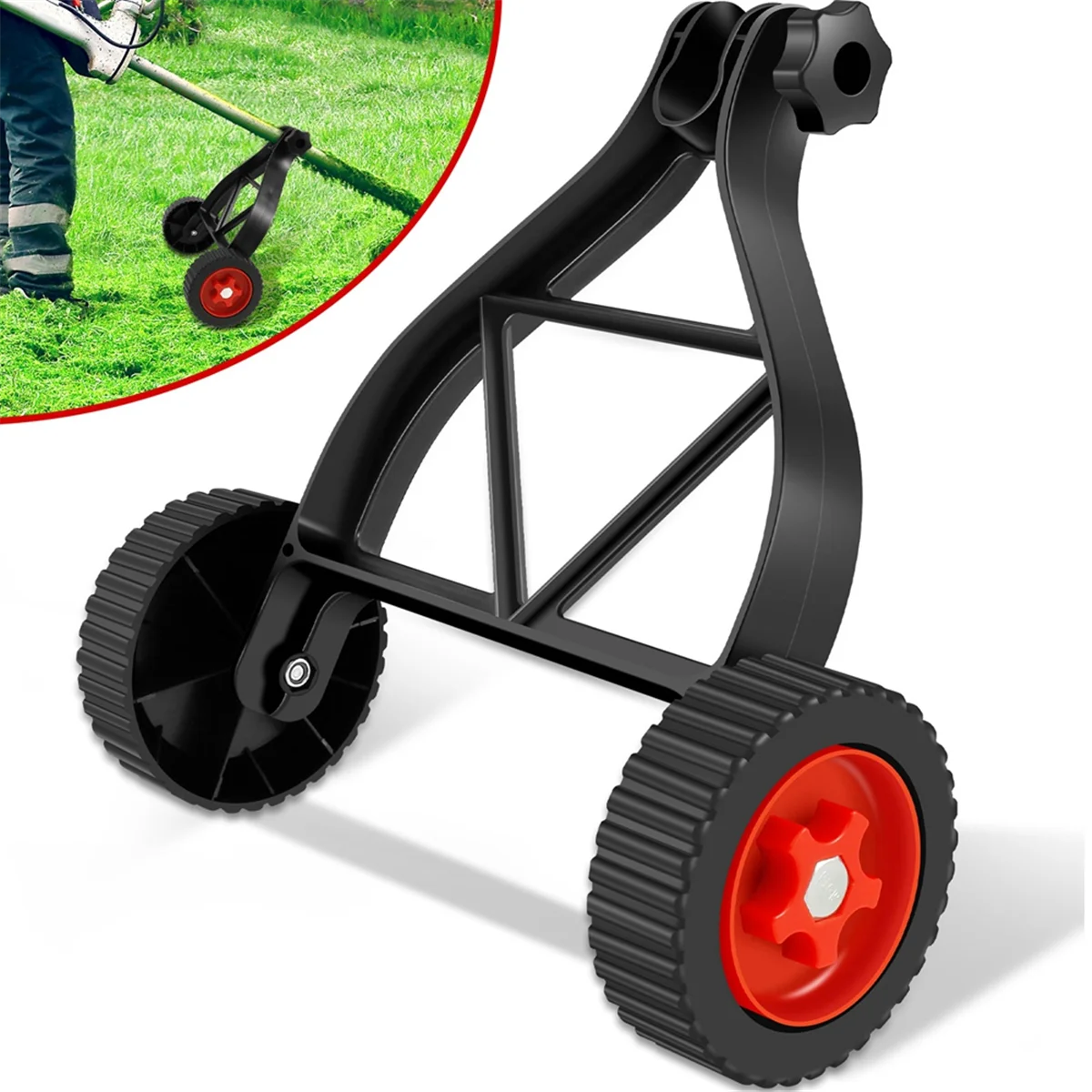 AB21-Lawn Mower Wheel Attachment, Lawn Mower Auxiliary Wheel, Suitable for Lawn Mower, Weeder, Brush Cutter,