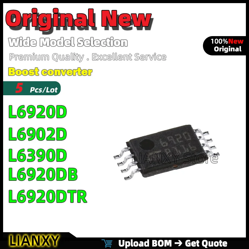5pcs MSOP-8 L6920D L6902D L6390D L6920DB L6920DTR Boost converter New Original