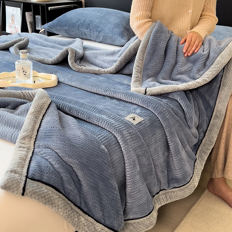 Single/Queen/Super King Thicker Fleece Throw Blanket for Bed or Sofa , Soft Plush Blanket