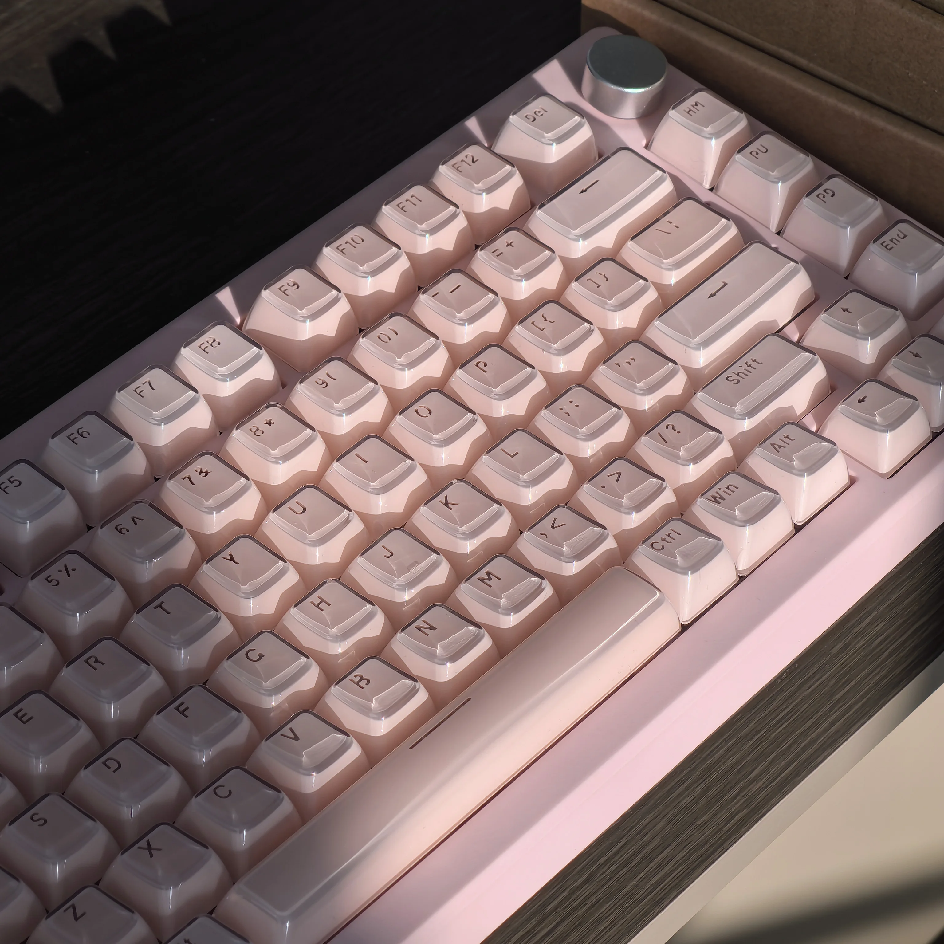 Crystal Texture Keycaps OEM Profile White/Pink/Blue/Purple PC Translucent Keyboard Caps Characters Transparent Jelly Keycap