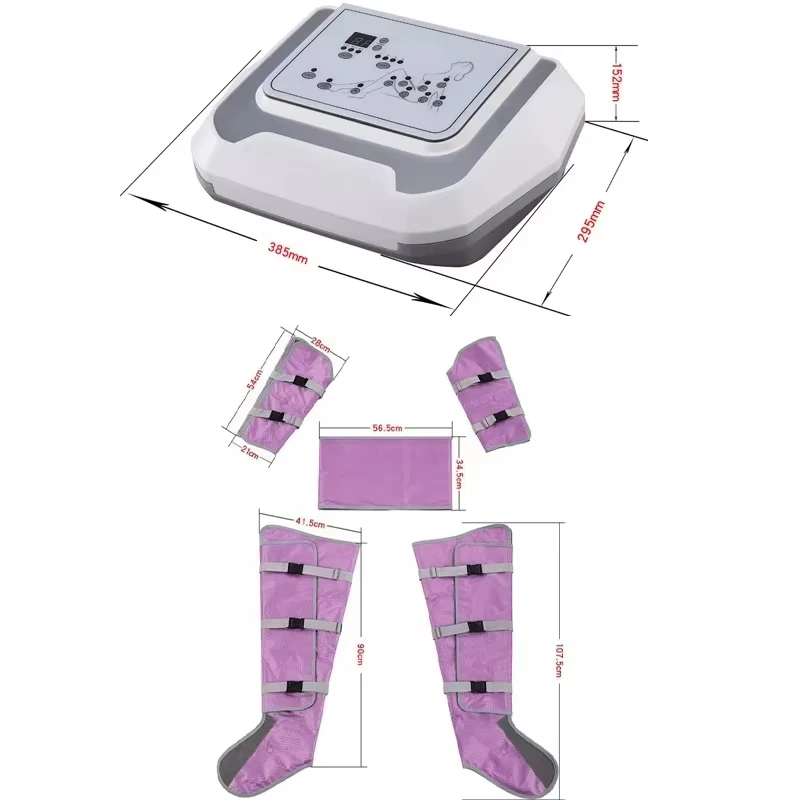 

Professional Pressotherapy Machine Purple Lymphatic Massage Device Arms Shoulders Belly Legs Waist Air Compression Foot Pump