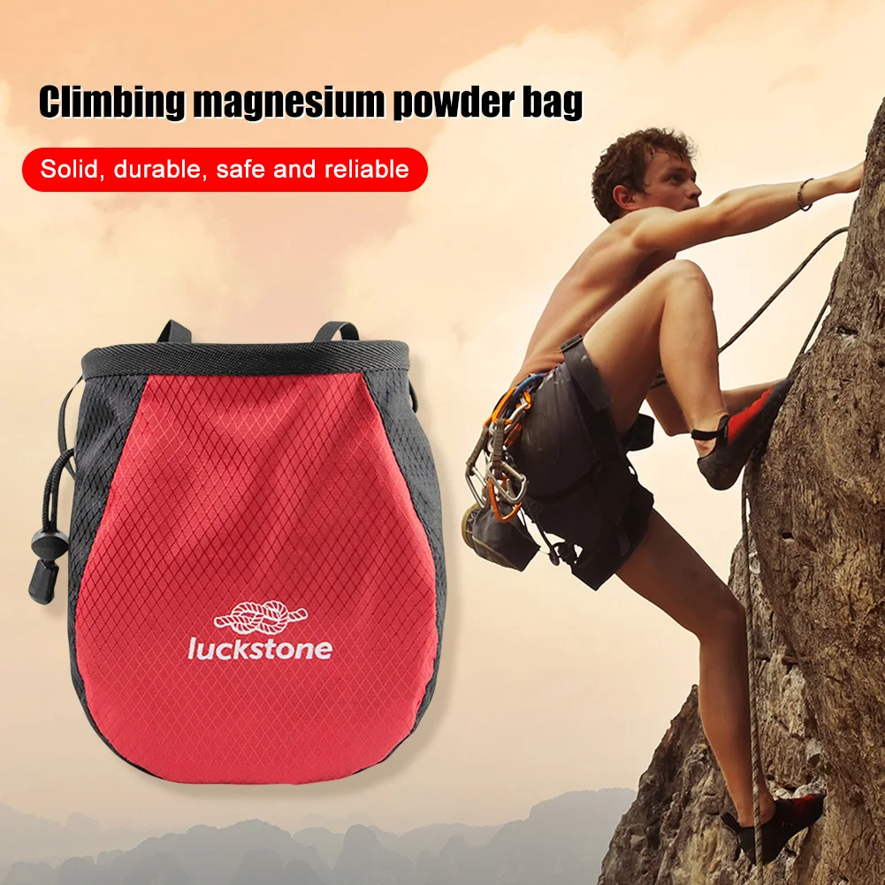 Chalk Bag Waterproof Polyester Weightlifting Pouch Adjustable Belt Storage Bag Tear Resistance for Outdoor Climbing