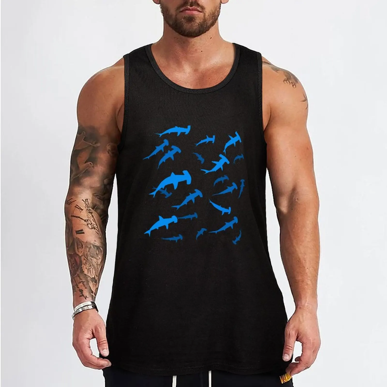 Hammerhead shark Tank Top sleeveless gym shirts male Men's sleeveless gym shirts