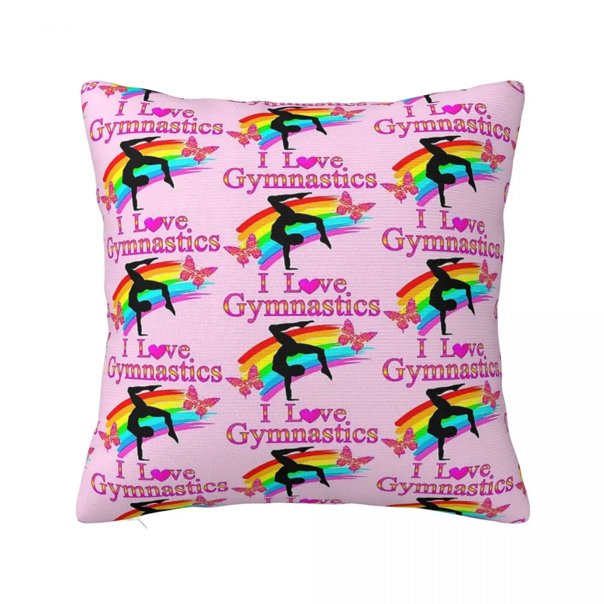 I Love Gymnastics Plaid Pillowcase Soft Fabric Cushion Cover Decor Collage Pillow Case Cover Home Dropshipping 18