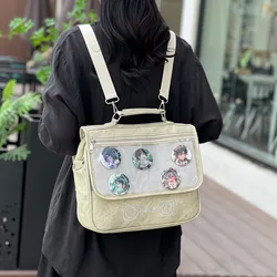 Plecaki Ita 2024 Summer PU Transparent School Bag Preppy Style Uniform JK Crossbody Bag Cute Casual Handbag Bolsos Mujer