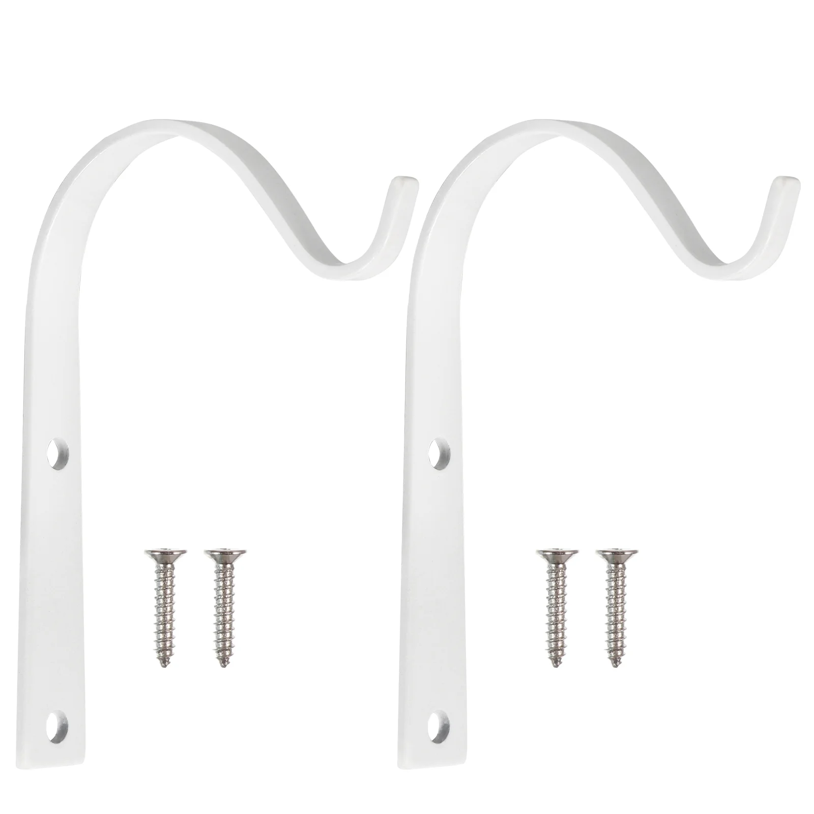 2 Pcs Self-tapping Hook up Decorative Hooks Iron Wall Mounted Clothes Rack Plant Bracket