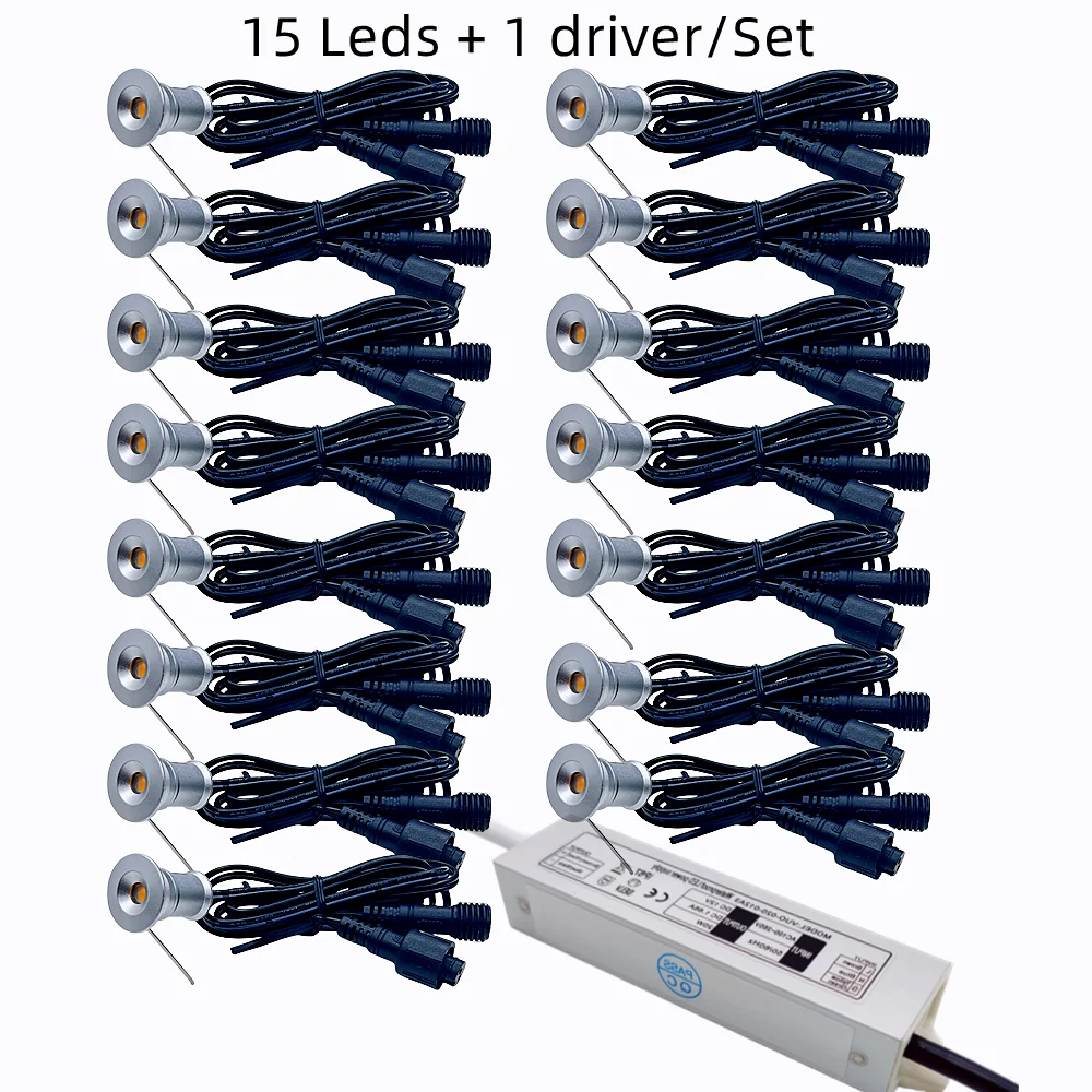 Mini LED Deklicht IP67 Waterdicht 15mm Tuintrap Ondergrondse Gloeilamp 12V Buitentrap Landschap Verlichting AC220V 110V