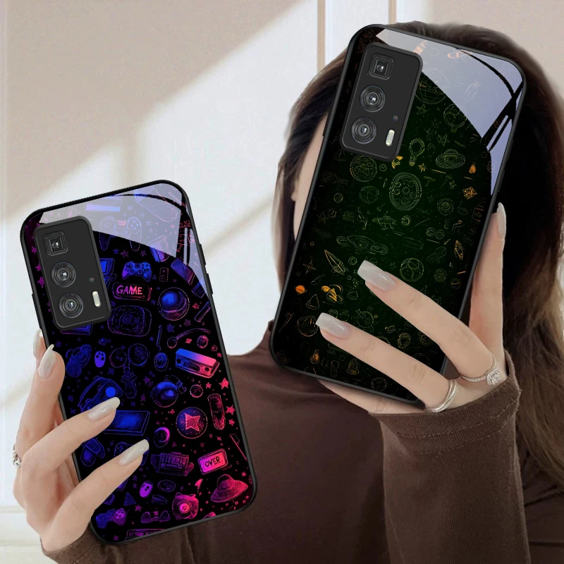 Violet Star River Pattern For Motorola Moto Edge 20 Lite 30 Pro 40 Neo 50 Ultra G14 G22 G24 Power 34 G35 X30Pro Glass Phone Case view 2