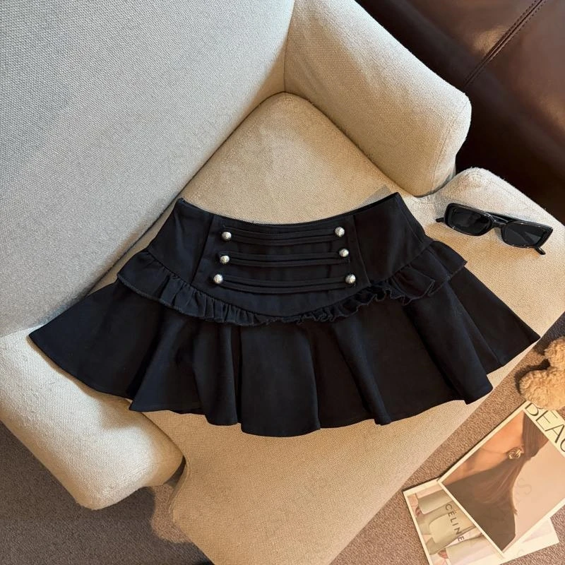Sweet Kawaii Skirts Women Summer Trendy Clothes Harajuku Gyaru Streetwear Fashionable Short Skirt Aesthetic Girl Y2K Mini Skirts