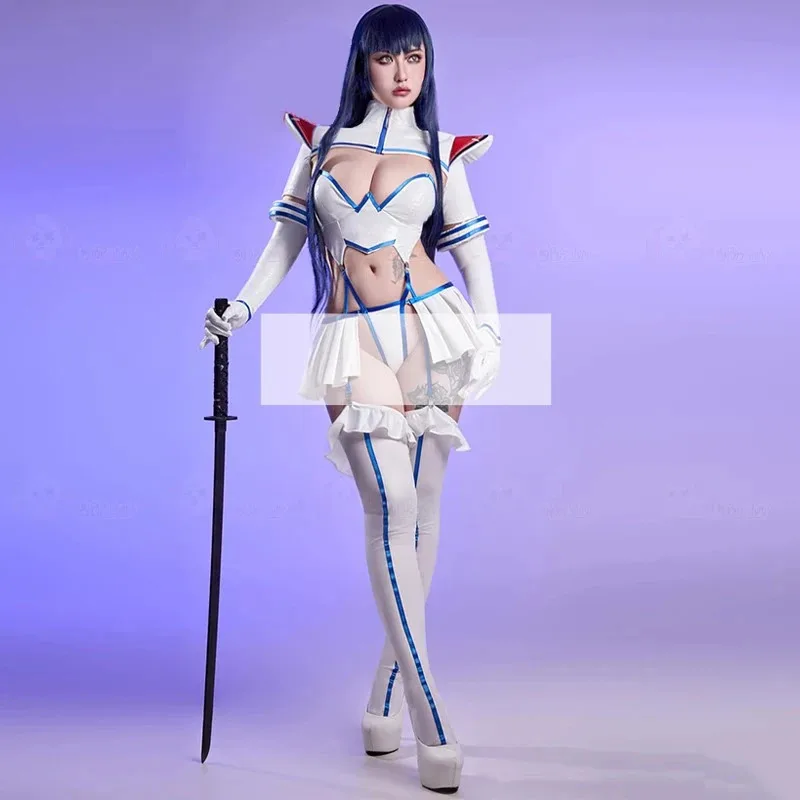 

Anime Kill La Kill Satsuki Kiryuin Cosplay Costume Women Sexy Leather Bodysuit Gloves Stocking Suit Christmas Carnival Clothes