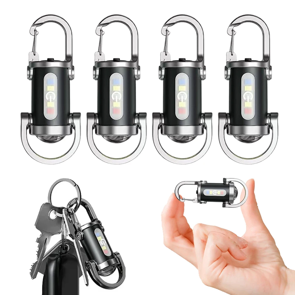

Mini Flashlight Multifunctional COB LED Keychain Flashlight USB Rechargeable Portable Keychain Torch for Camping Hiking
