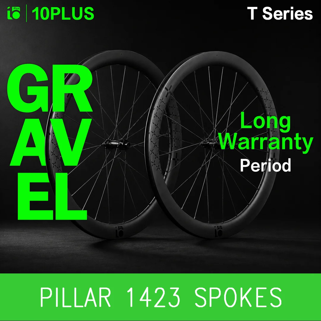 10PLUS Carbon Fiber Gravel Wheel Set 700C Disc Brake Tubeless Ready Center Lock 36T Star Ratchet 38mm 45mm Pillar 1423 Spokes