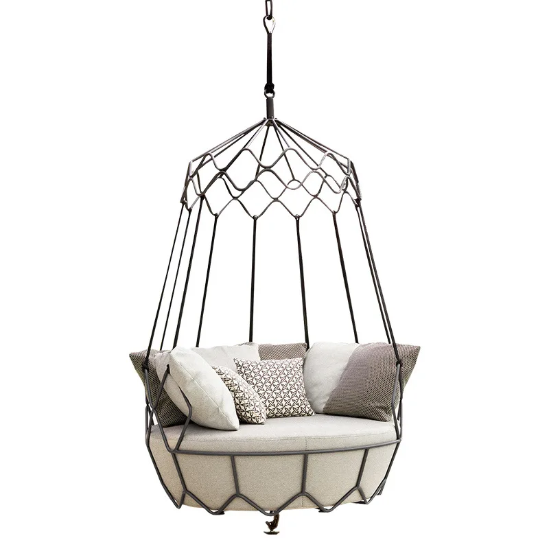 Courtyard leisure hanging basket, waterproof sunscreen swing, open-air balcony, rattan bed