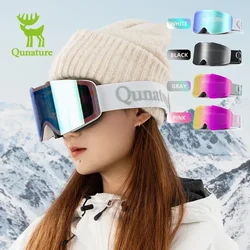 Qunature Skibrille, großer Rahmen, Snowboard, Schneebrille, doppelte Schichten, UV400, Antibeschlag-Skibrille, Skifahren, Outdoor-Sportbrillen