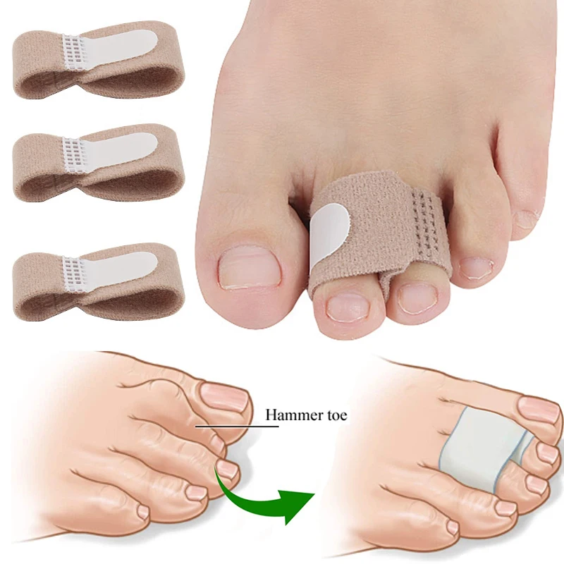 2pcs Hammer Toe Straightener Toe/Finger Splints Bandages for Correcting Hammertoe Crooked & Overlapping Toes Protector