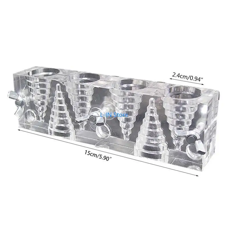 مخروطات البورات البلاستيكية الشفافة مع 6 ثقوب مصنوعة يدويًا تراجعًا يدويًا عطر صافٍ صافٍ لصنع الحرف اليدوية