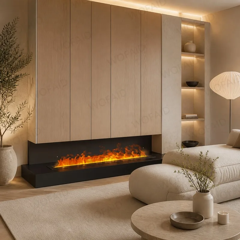 WOFAID 3D Water Vapor Electric Fireplace Firebox Steam Flame Atomized Fog Fireplace for Living Room TV Stand Indoor Home Decor