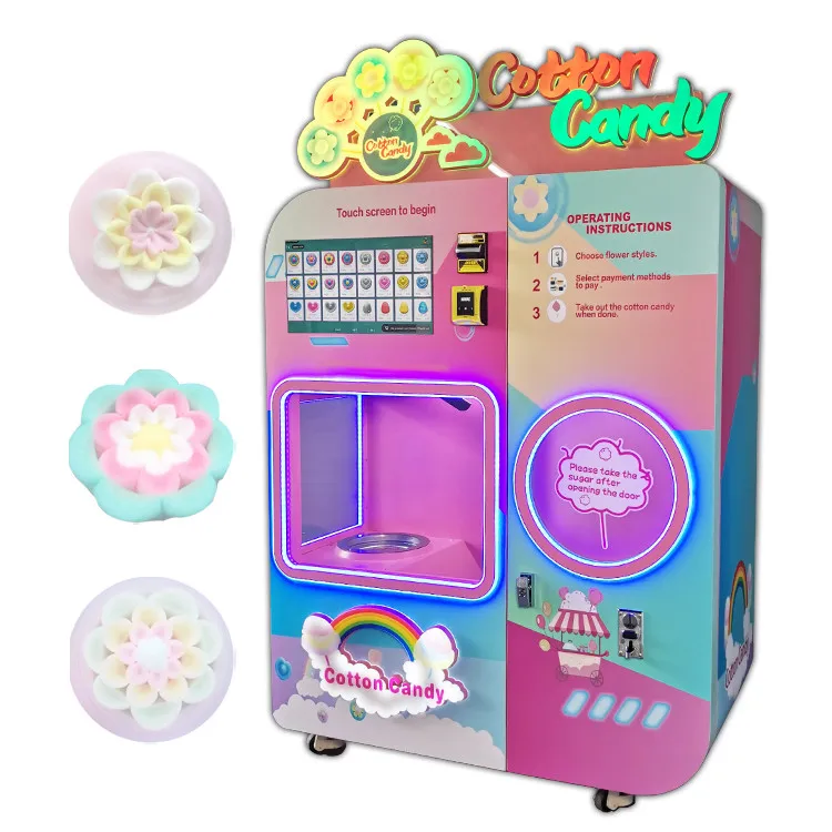 Brand New Floss Maker Pink With Bubble Cover Commercial Electric/perfect /full-automatic Cotton Candy Vending Machine