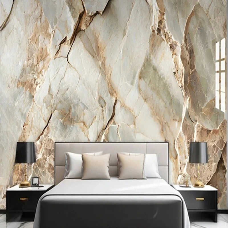 Home Interior Decoration Wall Paper Custom Photo Mural Modern Abstract Marble Pattern Wallpaper 3D Entrance Living Room Decor