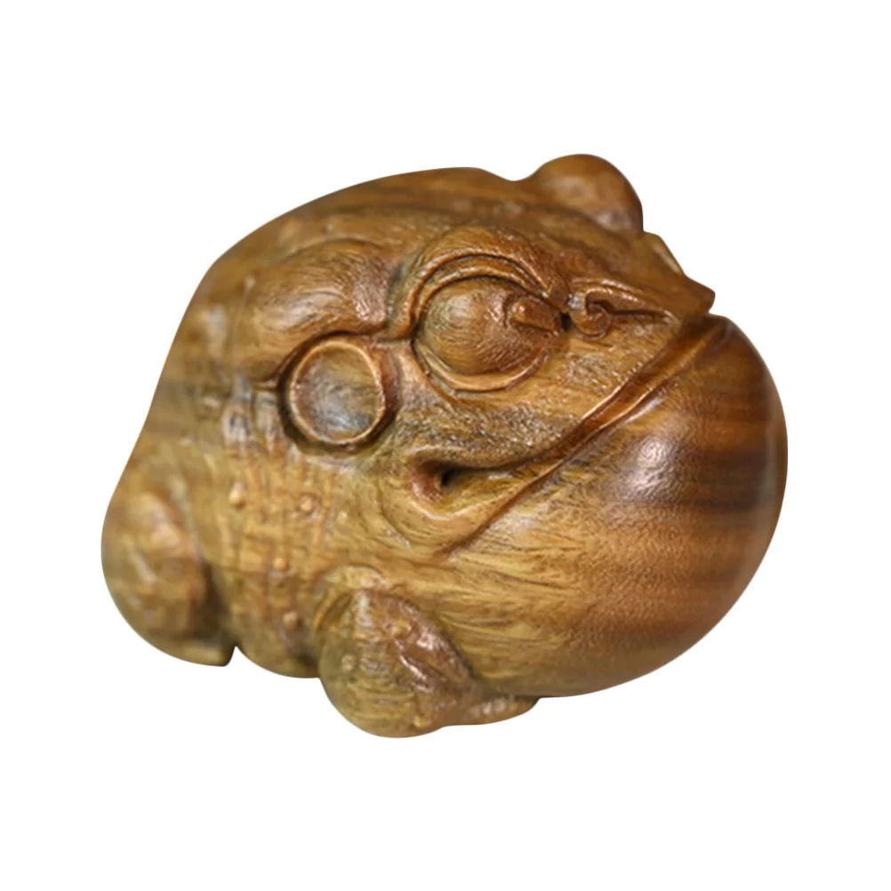 

Hiya Cute Living Room Decor Small Home Office Table Decoration Wood Carved Toads Decorative Item Household