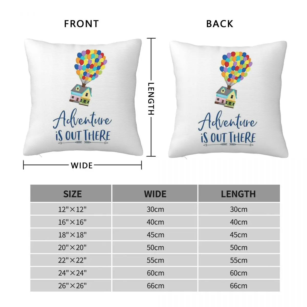 Adventure Is Out There Square Pillowcase Polyester Linen Velvet Printed Zip Decorative Throw Pillow Case Car Cushion Cover 18