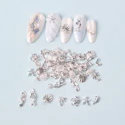 TSZS 50pcs/bag Ocean Starfish Shell Nail Art Charms Silver Beach Starfish Sea Seashell Nail Decoration Metal 3D Charms for Nail