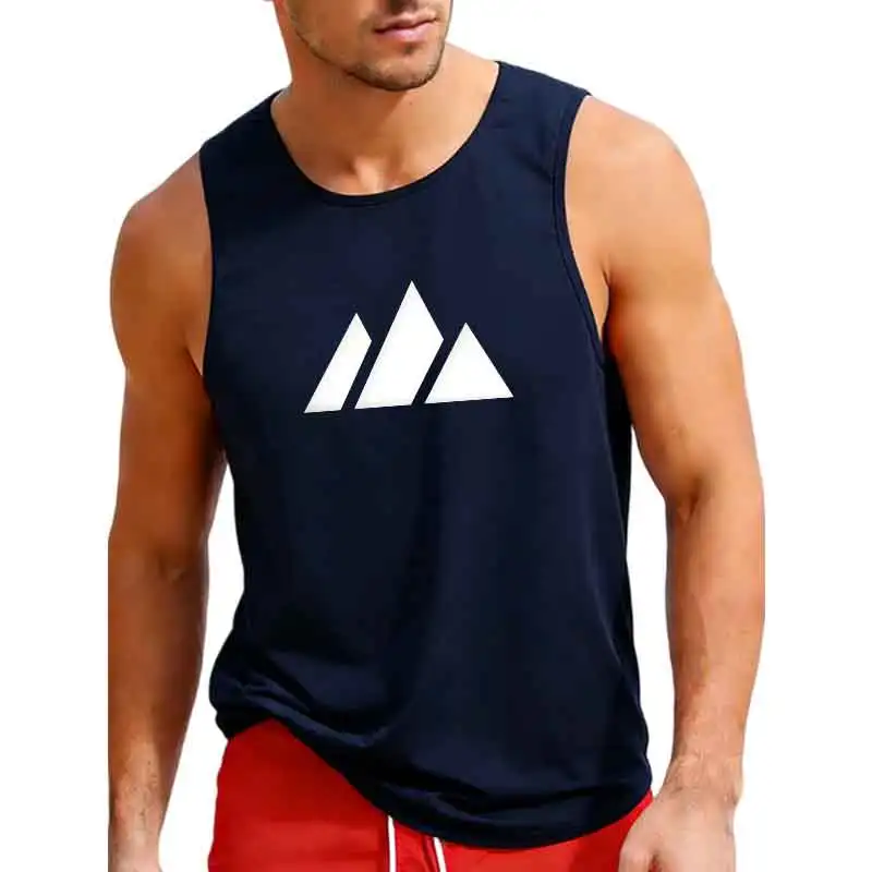 Frühlings- und Sommer-Herrenweste, atmungsaktiv, leicht, für Fitness, Freizeit, Sport, ärmelloses T-Shirt, bedrucktes Oberteil – Detail 3