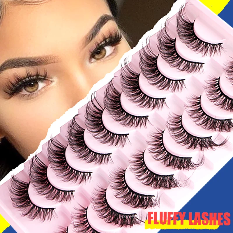 

Cat Eye Lashes 10 Pairs Natural Fluffy Messy False Eyelashes Dramatic Tapered Foxy Faux Mink Lashes Wholesale Faux Cils Makeup