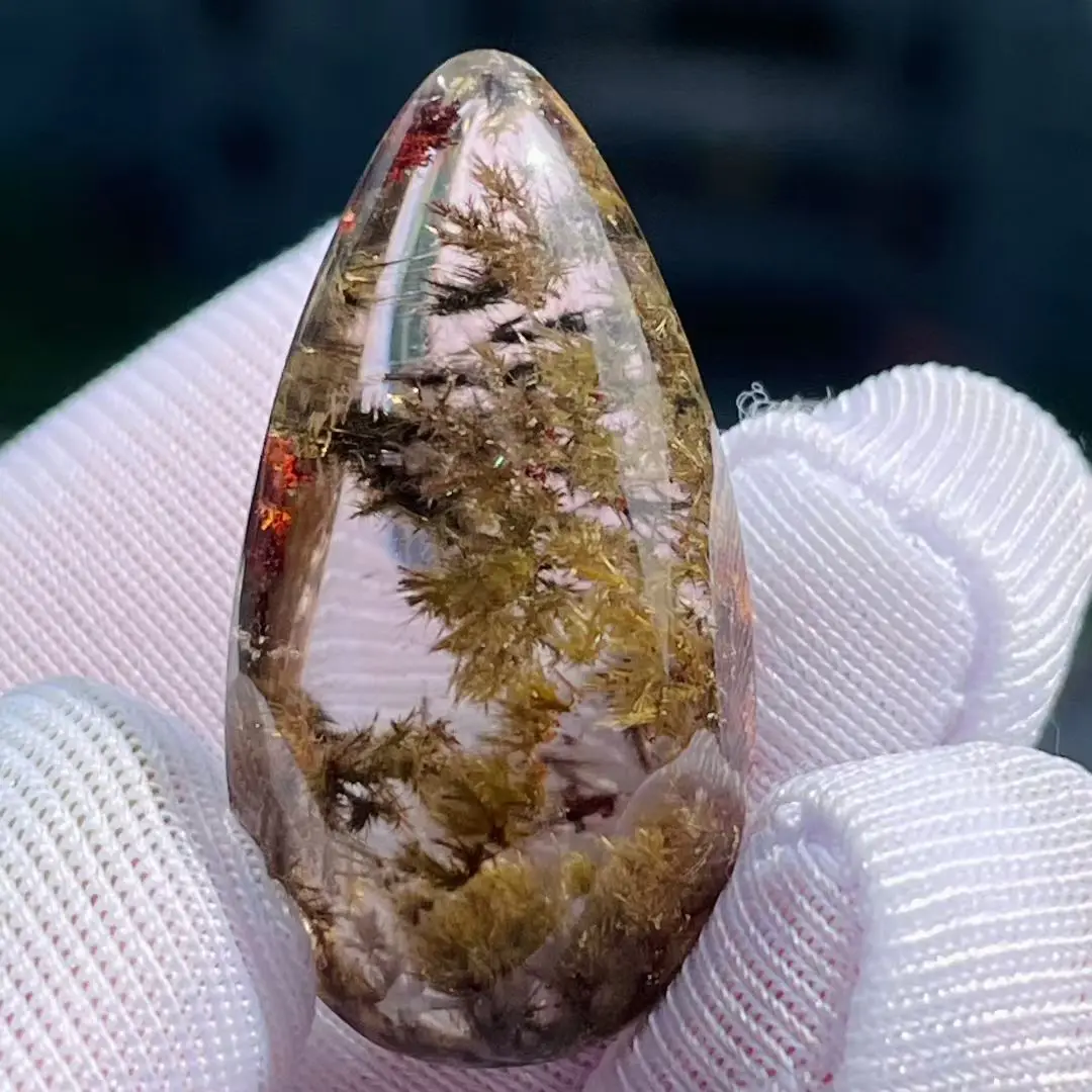 

Natural Gold Rutilated Quartz Pendant Rutilated Quartz Jewelry 29*15*11mm Flower Love Women Brazil AAAAAAA