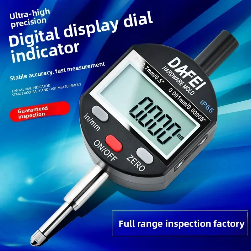 Digital Dial Indicator 0.001 Accuracy Electronic Depth Gauge 0-12.7-25.4mm Micrometer Height Measurement Tool