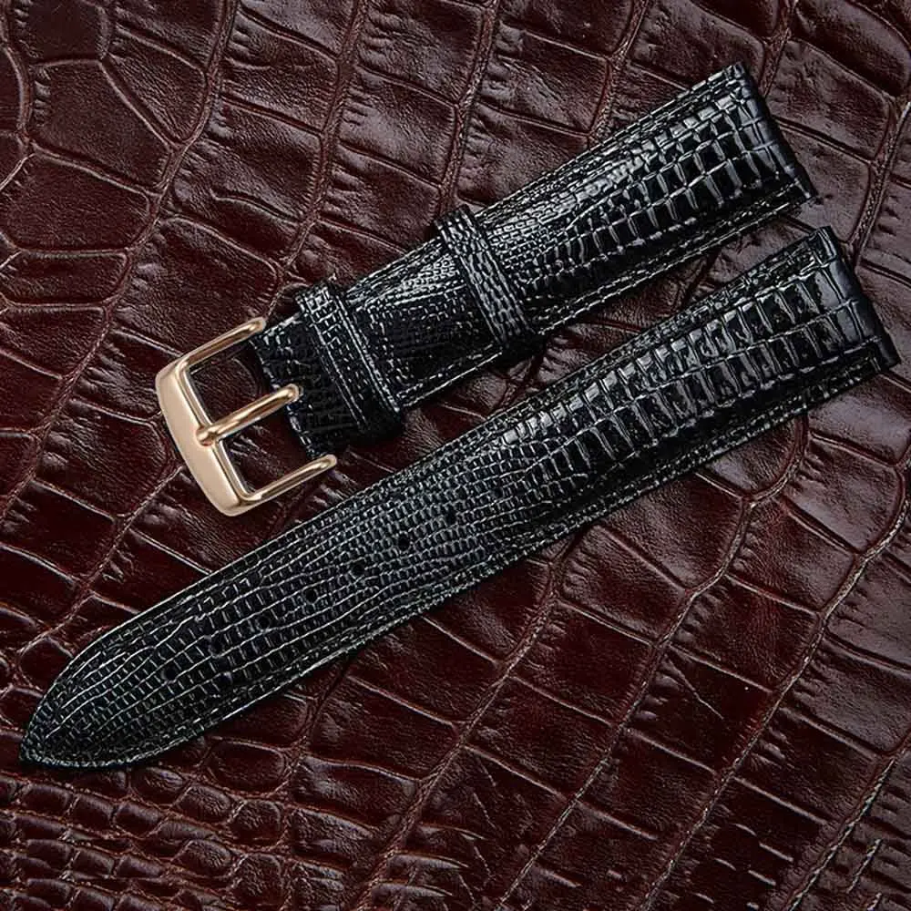 Fashion Lizard Texture Leather Watchband Pin Buckle Watch Strap for 2026 and Man 12mm 14mm 16mm 18mm 20mm 22mm 24mm image 6