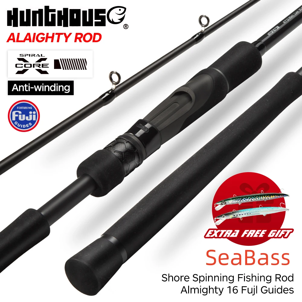 

Hunthouse Seabass Shore Spinning Jigging Fishing Rod 2.65m 3m Rings Fuji Duide Carbon Fiber x-ride Saltwater 2 Section